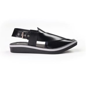 Special Black Leather Handmade Kaptaan Chappal